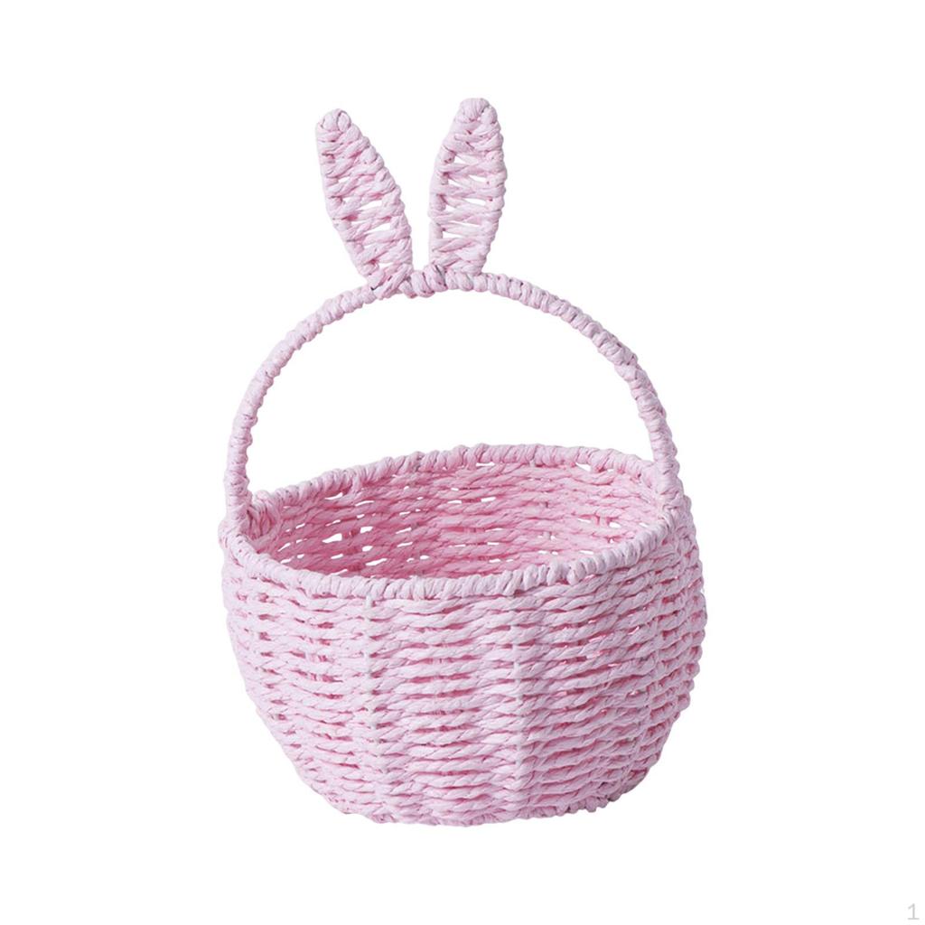 Handmade Basket with Ears for Grocery And Picnic Use