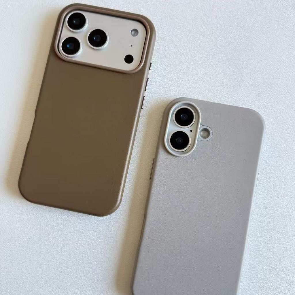 Business Official Solid Color For Magsafe Leather Case For iPhone 17 Pro Max Air 16 15 14 13 Strong Magnetic Wireless Charging Anti Drop Protect Cover