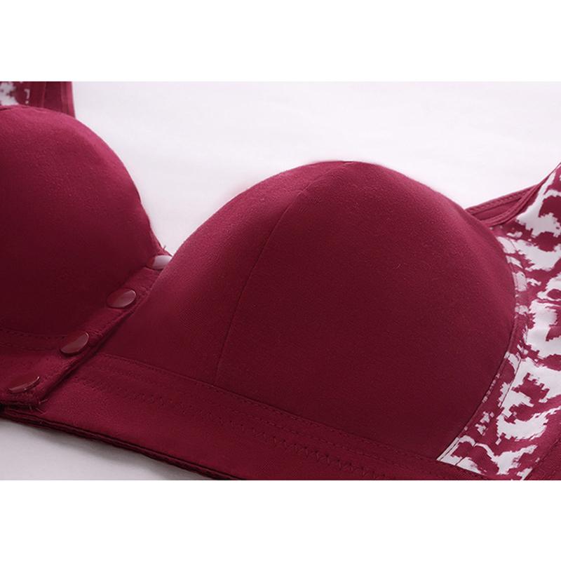 CINOON Damski Biustonosz Bez Fiszbinów z Zapięciem z Przodu w Dużych Rozmiarach z Nadrukiem Szerokie Ramiączka Biustonosz Push-Up Oddychający Miękki Braletka 1-7XL