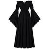 Women Medieval Vintage Dress Off Shoulder Ruffle Long Renaissance Victorian Dresses Cosplay Retro Gown Halloween