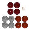 4Pcs Safety Reflectors Red Round 72mm Dia Safety Reflectors with Screw for Mailboxes Driveway Tunnels Post Cars Trailer