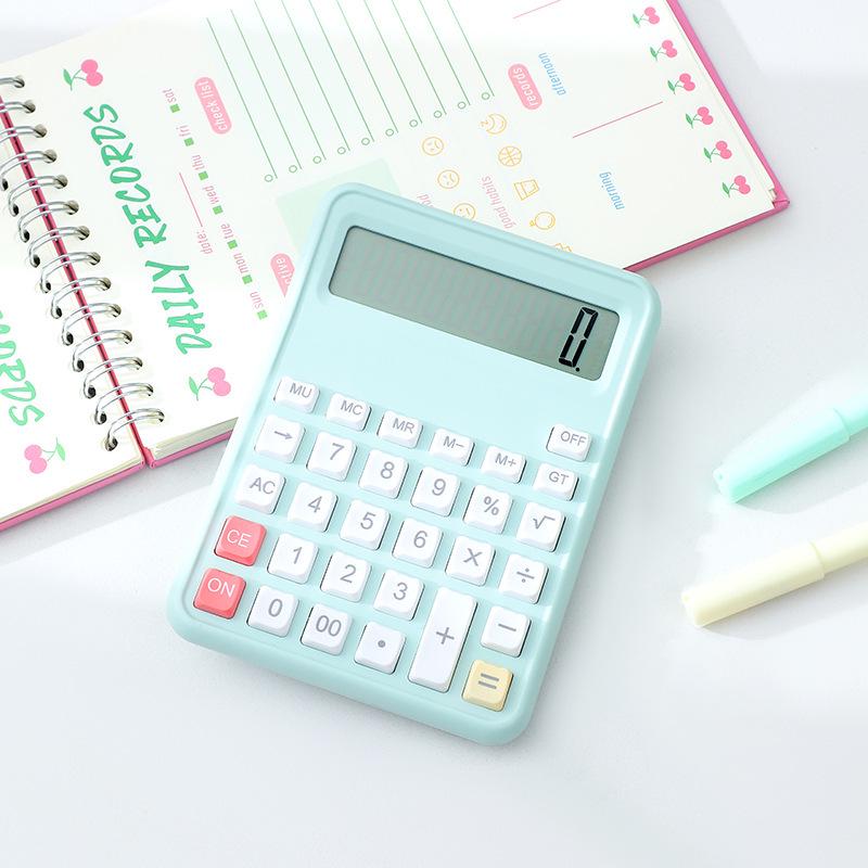 People's Education 10-Digit Synchronous Calculator in Dopamine Color – Multifunctional Office Tool for Elementary Students