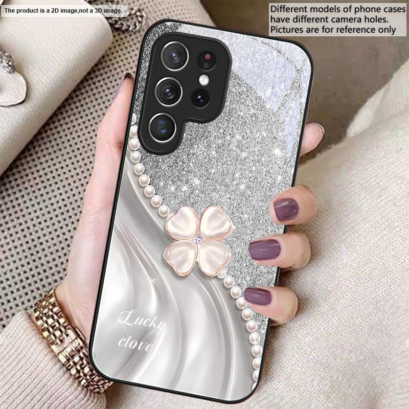 

Розовые четырехлистники Для Samsung S22 S8 S9 10 20 Ultra S21 Pro S22 Plus S23 FE S24 Ultra S25 Edge S25Ultra Стеклянный чехол для телефона Galaxy S8