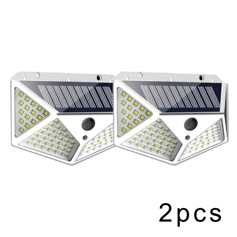 Outdoor 100 LED Wall Light Intelligent Human Body Sensing Solar Wall Light Outdoor Waterproof Courtyard Lighting Street Light
