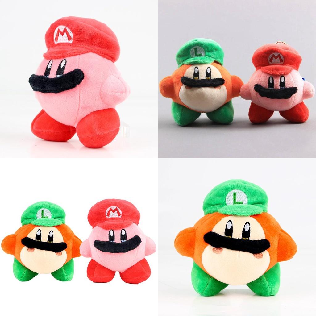 Huggable Kirby Waddle Dee Plush Toy With Mario Luigi Hat Ideal For Childrens Gifts