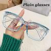 Men Women Fashion Anti-Blue Light Flat Glasses Transparent Full Frame Popular Eyeglasses New Large Frame Optical Eyeglasses