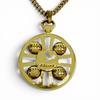 Tolle Halskette Uhr Motiv Logo Anhänger Accessoire Goldmetall Damen Gebraucht
