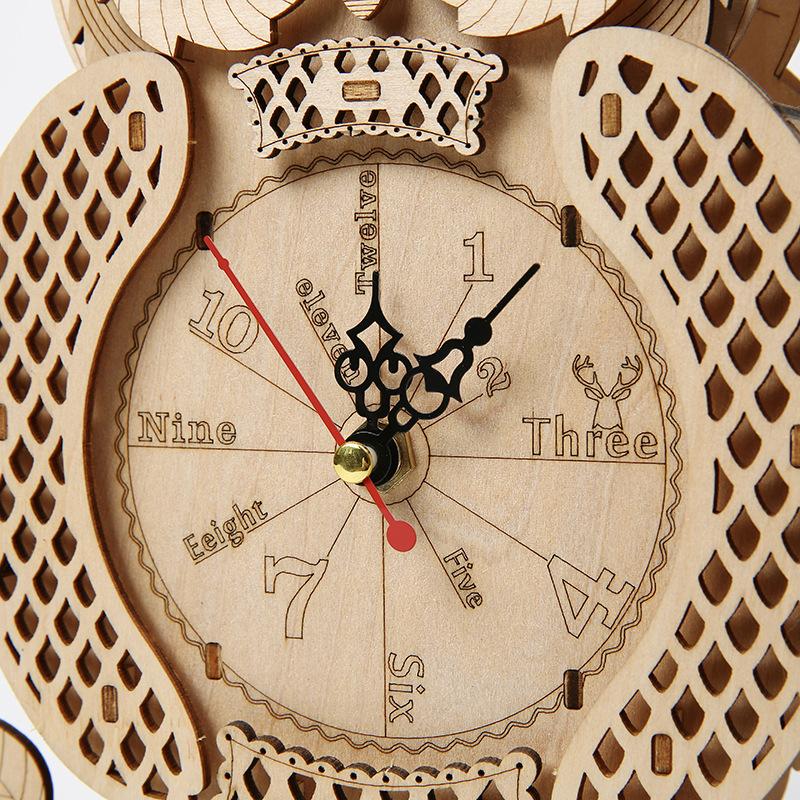 Sowa Zegar Stołowy Puzzle 3D Stereoskopowe Drewniana Zabawka Kreatywne Puzzle Zegar do Zbudowania