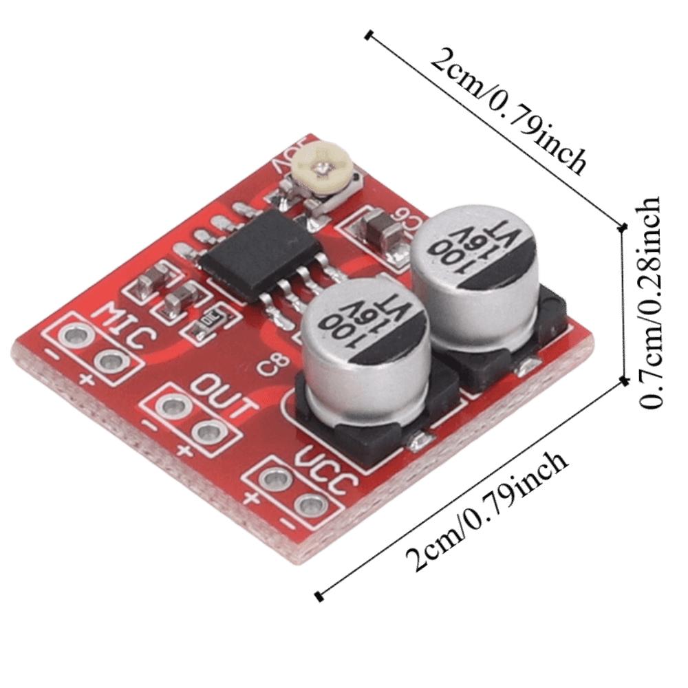 5PCS LM386 Electret Microphone Amplifier Module 20-200x 20*20*7mm Microphone Amplifier Module Adjustable Resistor DC4V‑12V