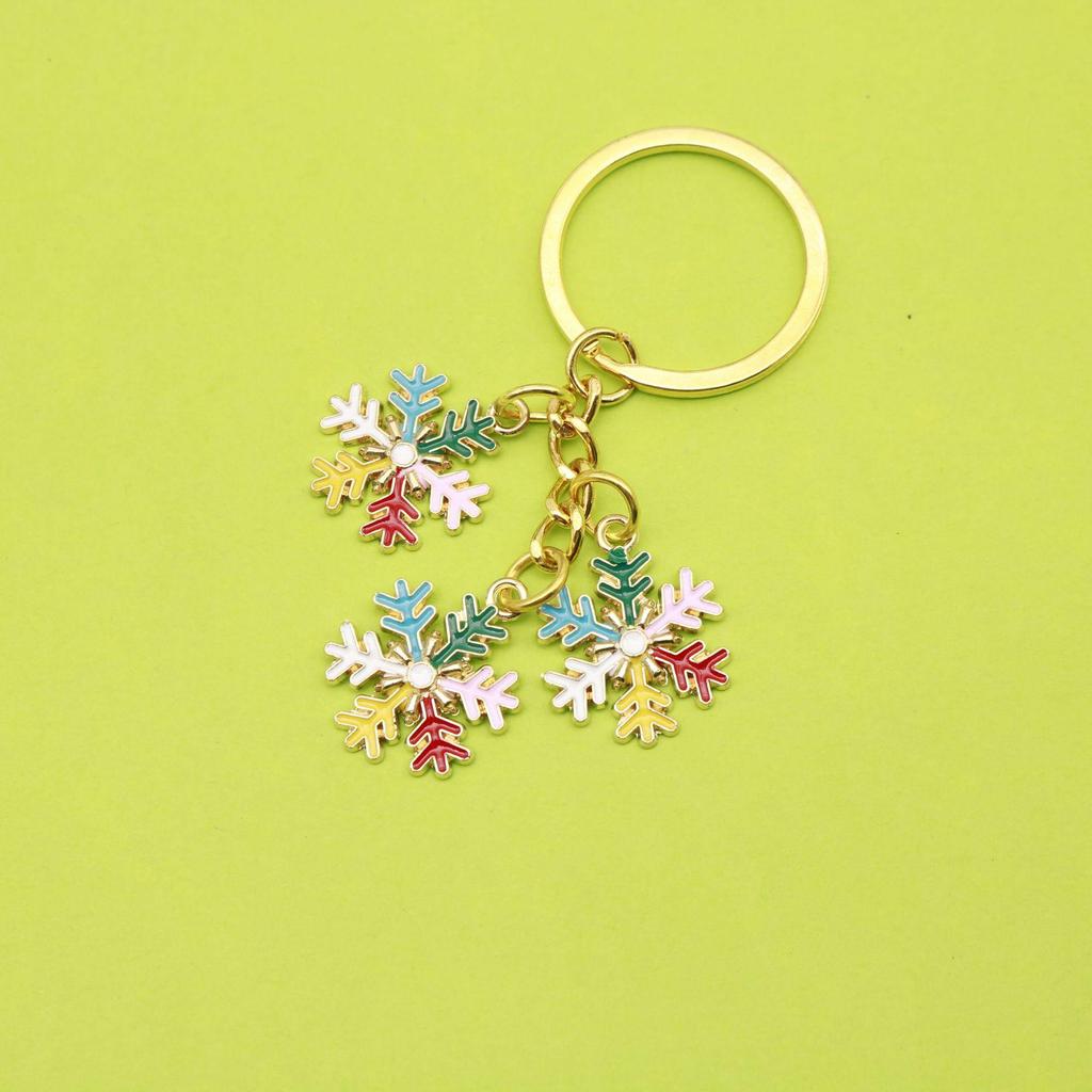 Snowflake Bell Keychain: European & American Christmas Ornament