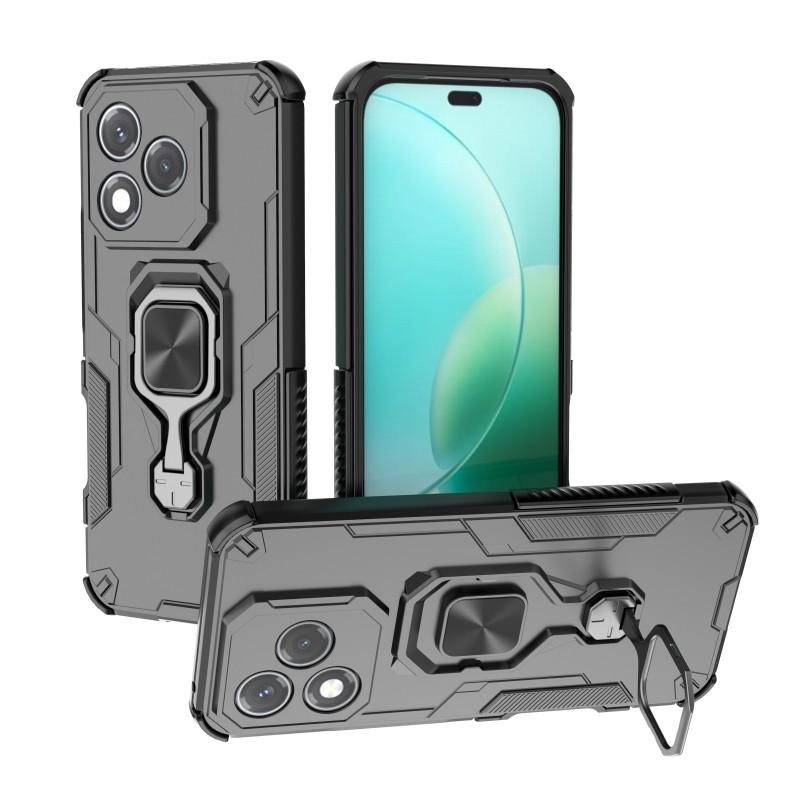 For Honor 400 Lite Phone Case WANLONFENG PC TPU Back Cover Kickstand with Tempered Glass