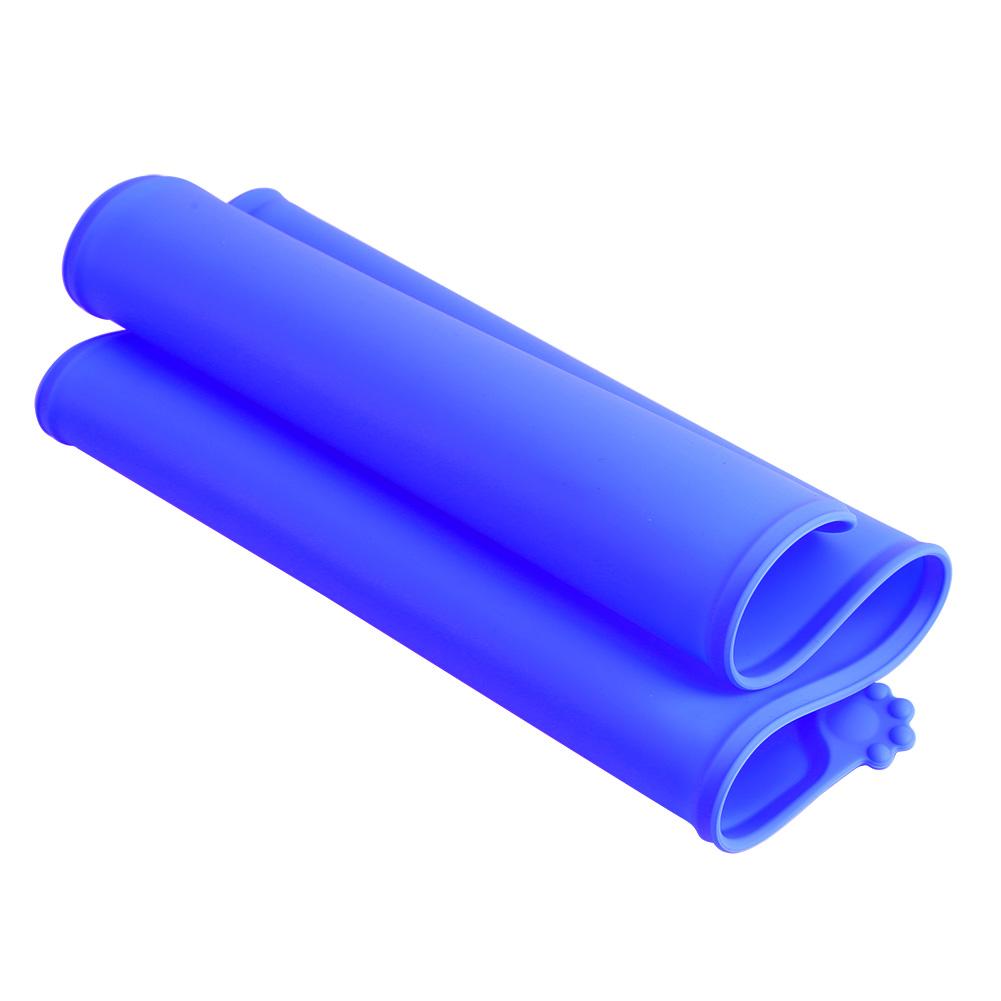 Pet Cat Feeding Mat Square Silicone Quick Dry Dish Bowl Feed Food Water Placemat (Blue)