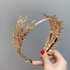 Greek Leaf Shape Hair Hoop Luxurious Model Show Tiaras Bride Styling Headwear