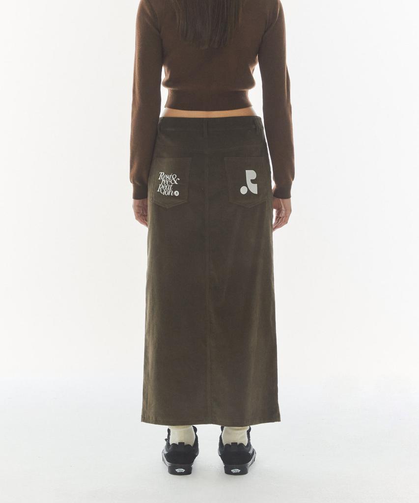 Rest And Recreation Corduroy Maxi Skirt - Brown