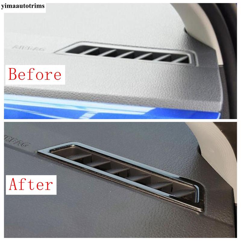 Dashboard Air AC Vent Outlet Frame Stickers Cover Trim For VW Volkswagen Polo - Stainless Steel Accessories Interior