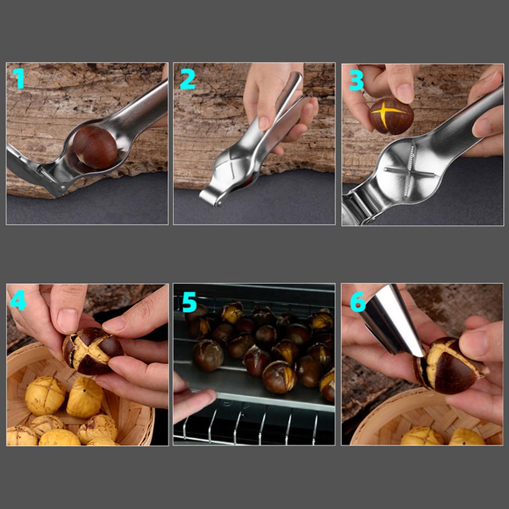 Chestnut Opener Chestnut Clip Stainless Steel Chestnut Cutter Tool Kitchen Multifunctional Chestnut Opener Nut Cracker