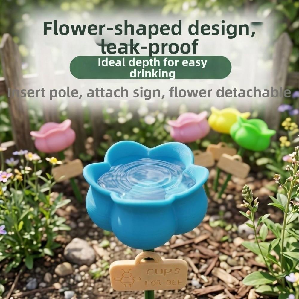 Colorful Bee Butterfly Water Cup Plastic Insect Drinking Device Outdoor Garden Decor
