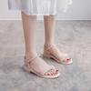 Woman Shoes Pearl Open Toe Flat Rubber Sandals for Women Sandal Wholesale Luxury 2025 Summer Offers Comfortable and Elegant Chic