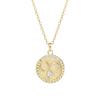 925 Sterling Silver Gold Plated CZ Stone Sign Coin Zodiac Necklaces Cubic Zirconia 12 Horoscope Necklace