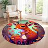 Elk Round Floor Mat Design for Dining Room Entryway Bedrooms Game Room Anti-slip Round Rug Decorate Offices Perfect Gift for Friends Family