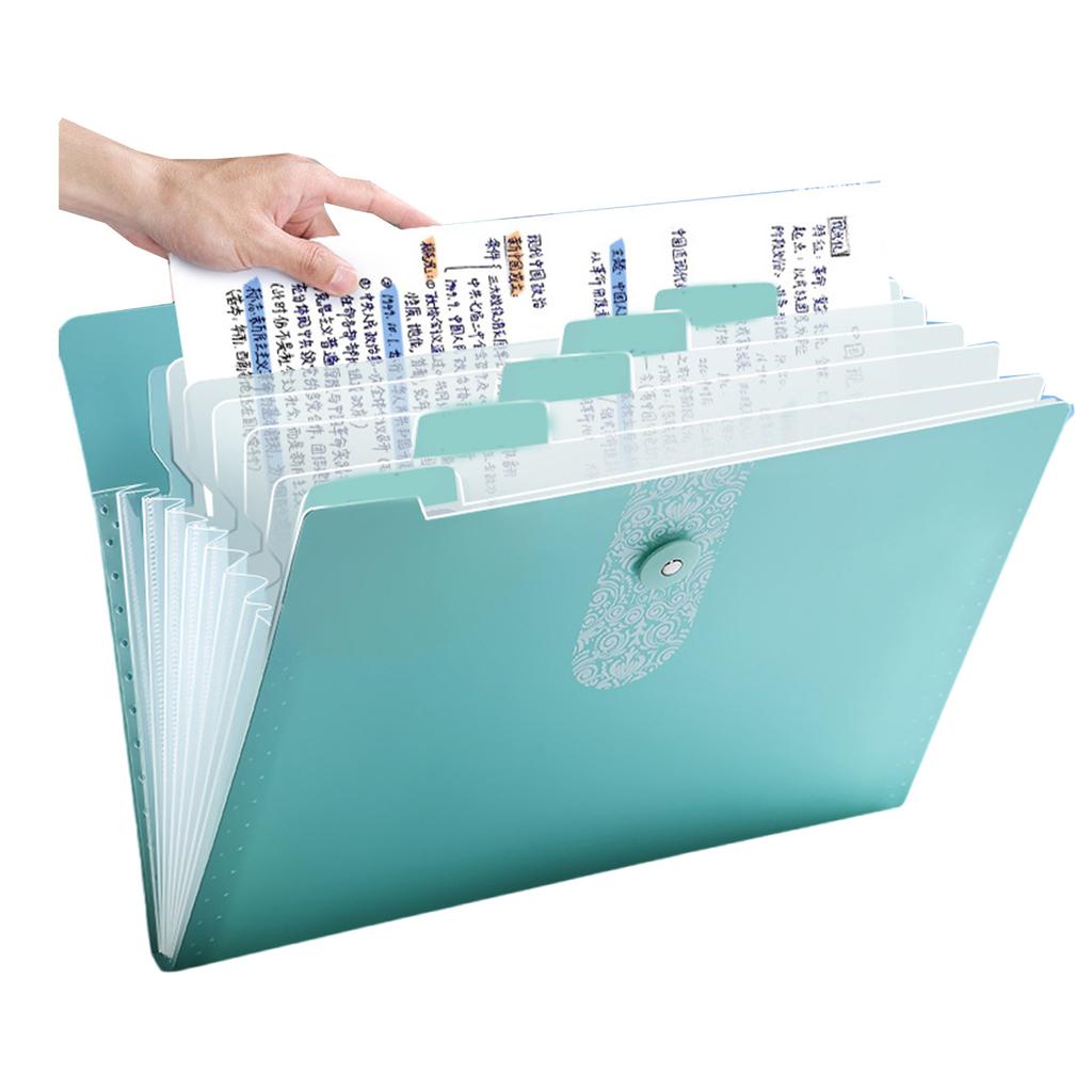 Erweiterbarer Aktenordner im Briefformat, Akkordeonordner, Aktenordner mit 12 Fächern, erweiterbare Dokumententaschen für Büro und Schule