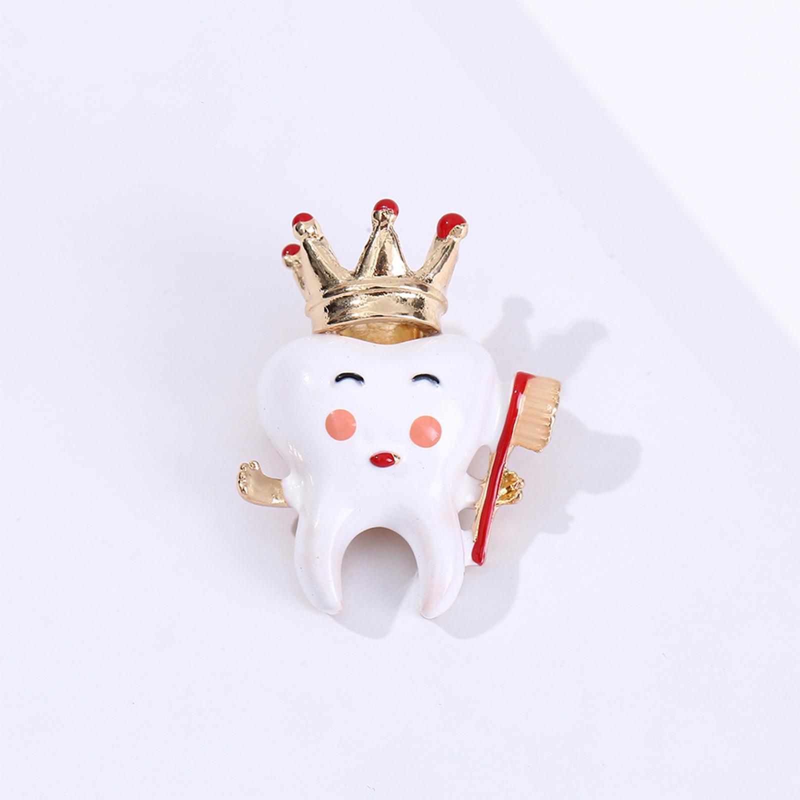 

Creative Crown Tooth Oil Drop Brooch Personality Cute Cartoon Corsage Clothes All- Accessories One Size красный