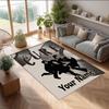 The Cure Crystal Velvet Rug, Custom Name Text Personalized Non‑Slip Floor Mat for Home Decor Gift