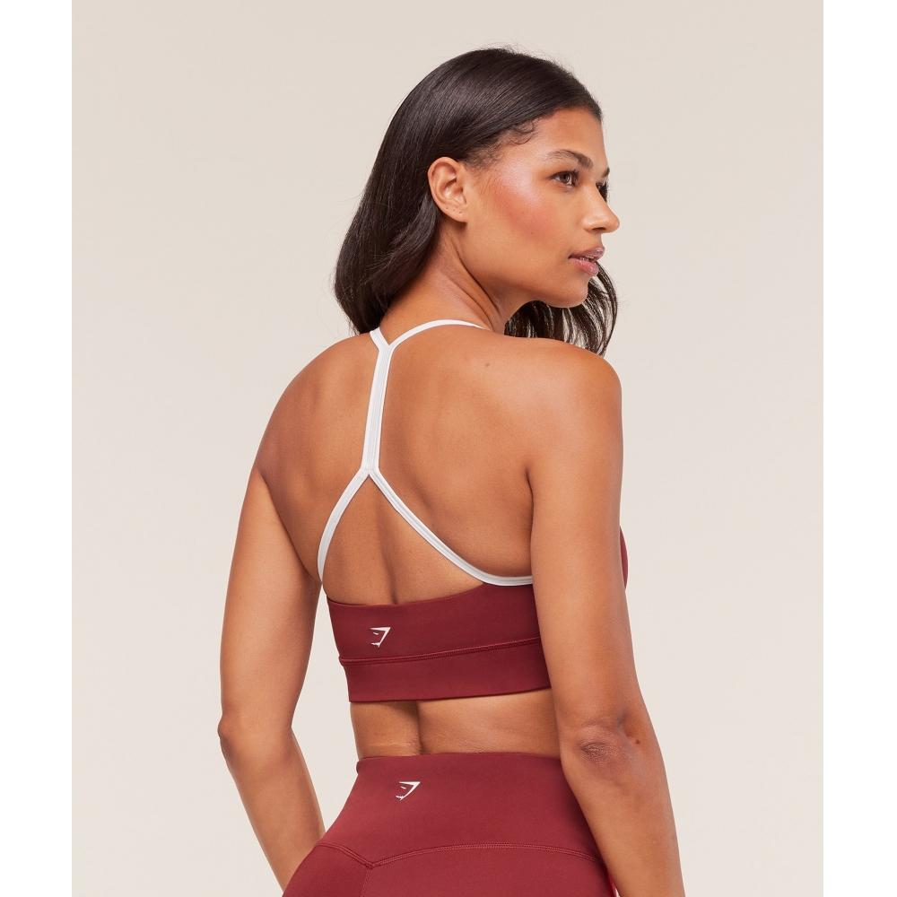 Gymshark Piping Sports Bra Sets Red Carmine Red Soft White B4c6h Rb8j