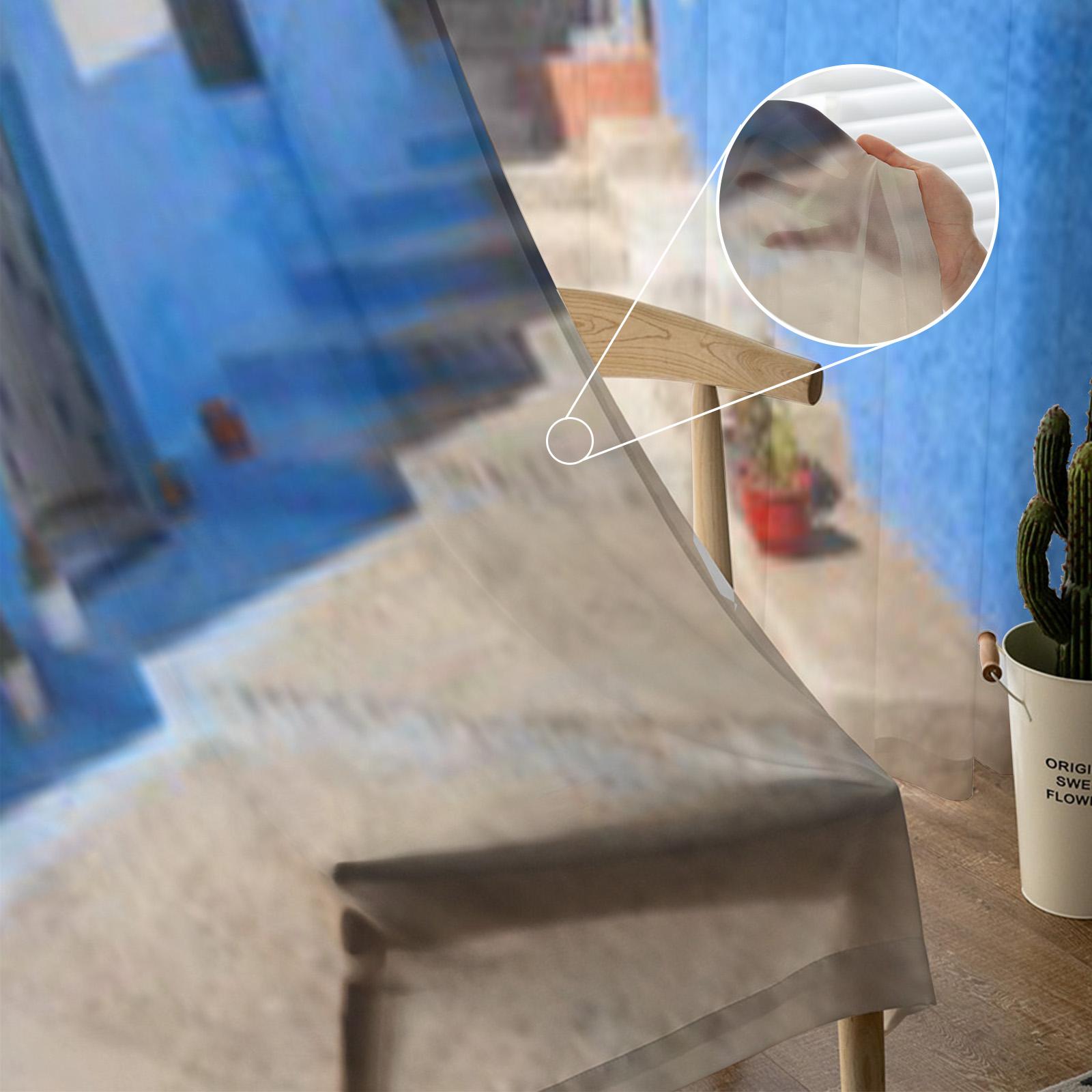 Традиционные голубые берберские дома в Шефшауэне Шифоновые прозрачные шторы для декора — фото 5