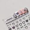 1/3Pcs Bow Lace Nail Stickers With Sweet Hearts Self Adhesive Nail Art Stickers Decals Japanese Winter Knit Lace Decoration