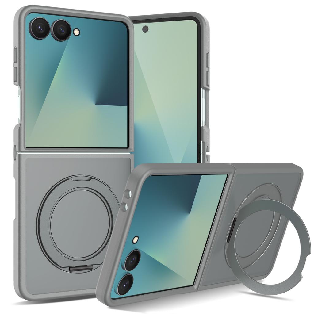 Matte 360° Spin Stand Cover for Samsung Galaxy Z Flip 7 Magnetic Mobile Phone Case with Ring Kickstand Cases Ring Holder New