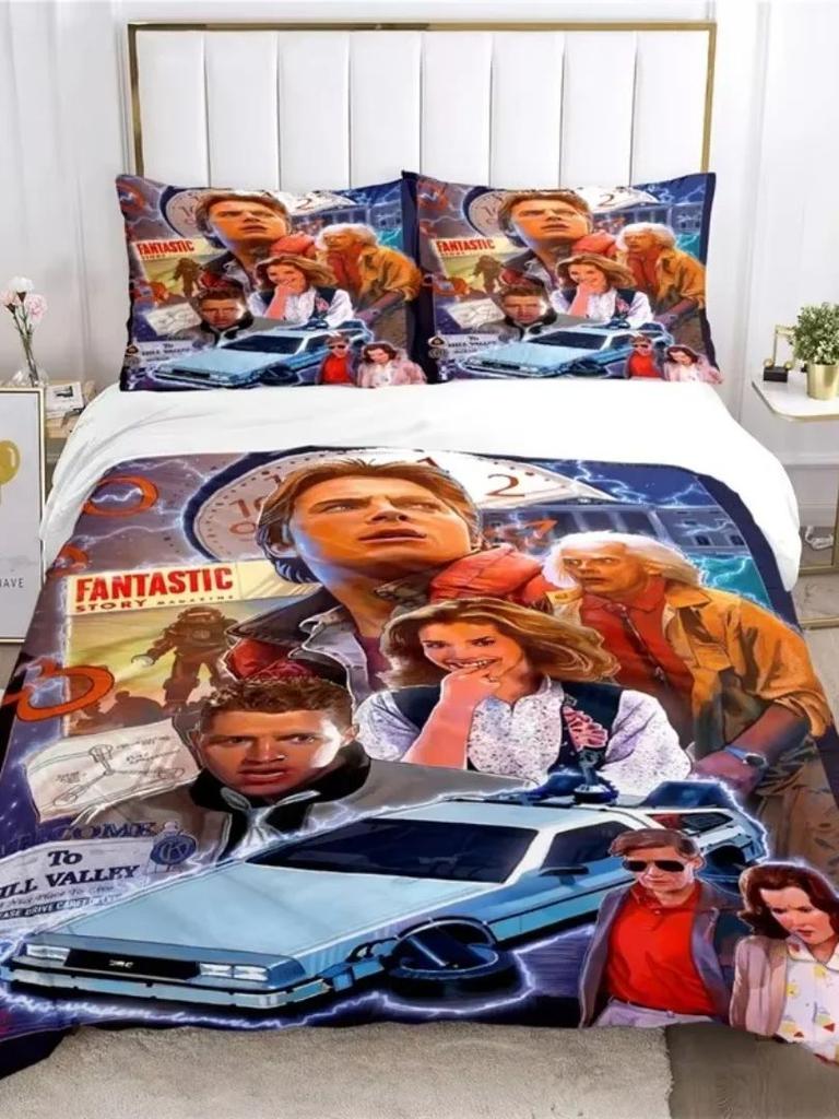 Classic Movie Back To The Future Canary Bedding Set Single Twin Full Queen King Size Bed Set Adult Kid Bedroom Duvet Cover Sets