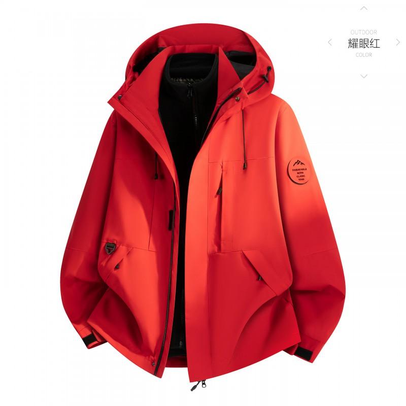 3-in-1 Waterproof Windproof Hiking Jacket With Removable Fleece Liner Men Women Outdoor Trekking Camping
