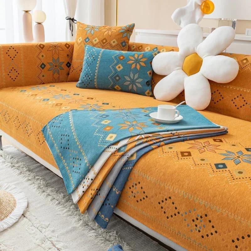 1PC Bohemia Sofa Mat Covers for Living Room Non-slip Universal Sofa Cushion Slipcovers Pet Kids Couch Protector Home Decor
