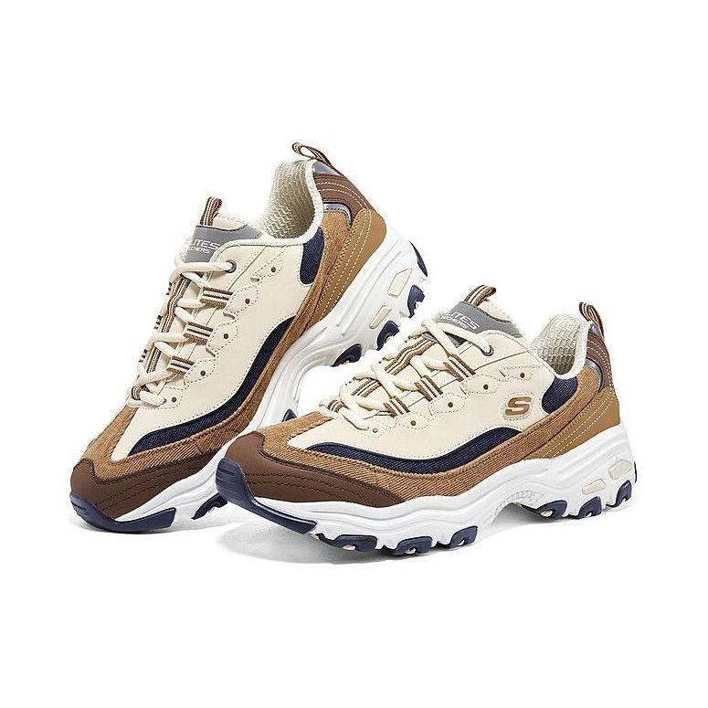Skechers D'LITES 1.0 Men Beige Brown Low Top Dad Shoes 237153-BRNT