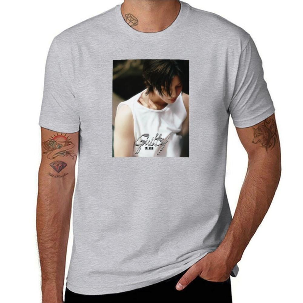 Taemin Guilty Oil Paint Tshirt Vintage Clothes Graphics Hippie Clothes Blacks Big and Tall T Shirts for Men