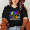 Autism Awareness Im April We Wear Blue Casual TShirt Soft Elastane Blend Crew Neck Short Sleeve Womens Spring Tops