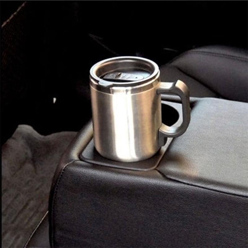 Stainless Steel Hot Water Heater Mug for Car Electric Thermos Kettle Boiling Heated Portable Travel Heating Coffee Cup