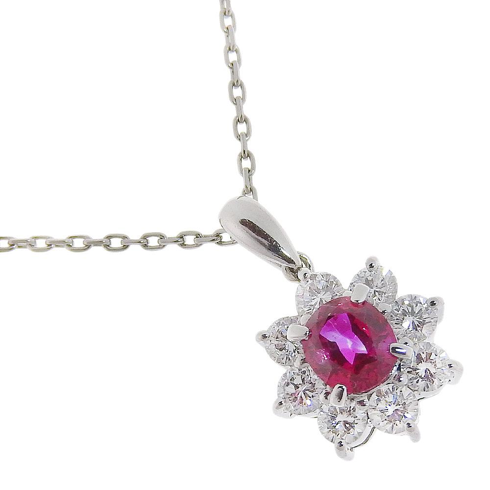

Necklace PtPlatinum/Ruby/diamond 3.8g Women Used