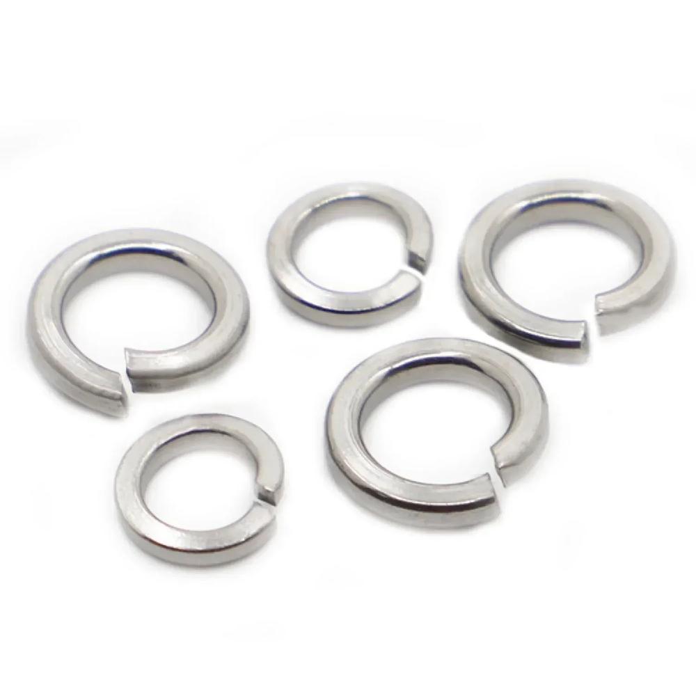 GB93 Standard 304 Stainless Steel Spring Split Lock Washers A2-70 Elastic Anti-Vibration Washer M1.6 M2 M2.5 M3 M4 M5 M6 M8 M10