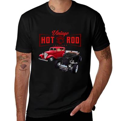 Classic Vintage Hot Rods Tshirt Comfortable Basic Crew Neck Tee
