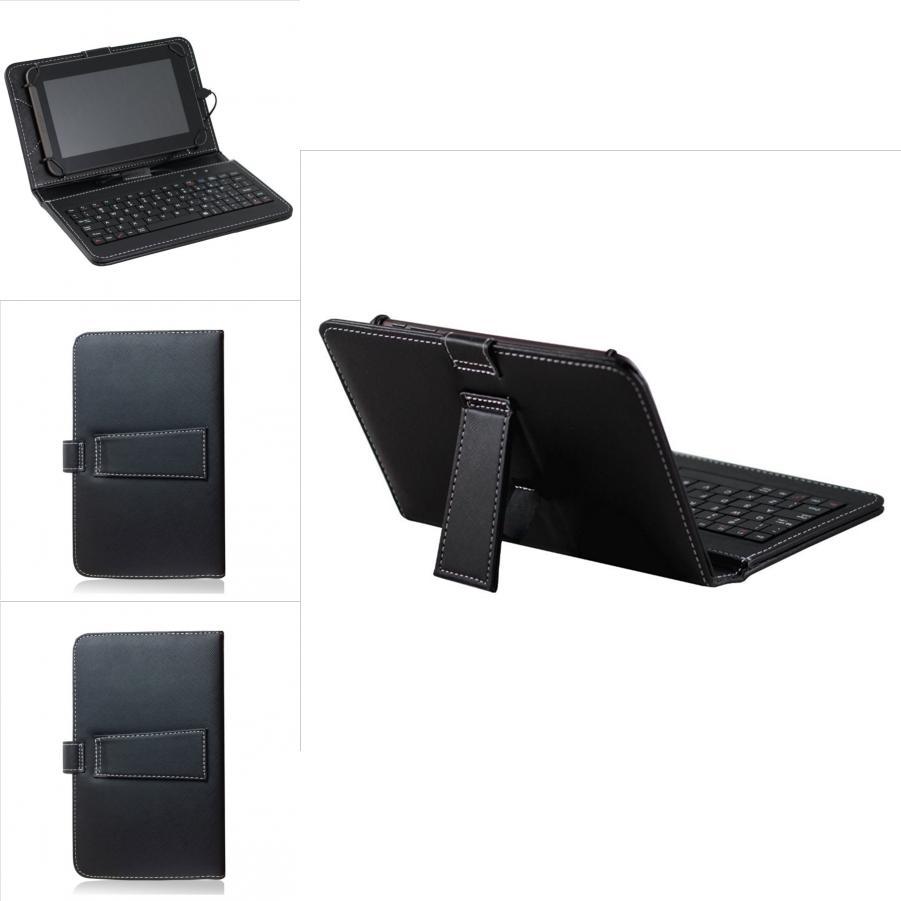 Universal 7-inch Tablet Pc Keyboard Flip Stand Case With Premium Pu Leather Protection