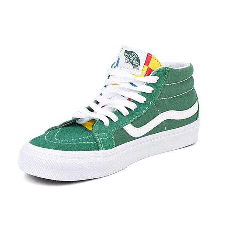 Vans Sk8 Lightweight Wraparound Mid-Top Skate Shoes Unisex Sneakers White Green VN0A391FTOY