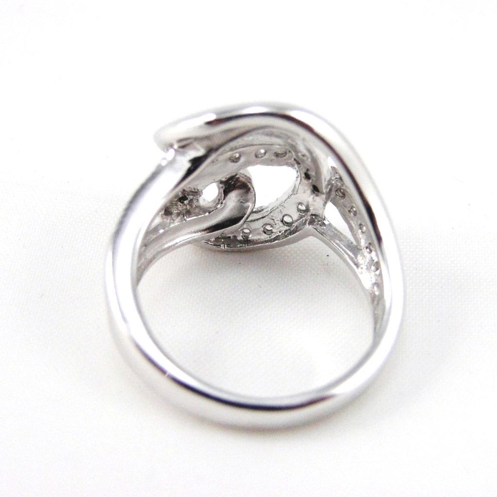 Silver Ring 'Cache Coeur' White Silver (rhodium) - 16 Mm
