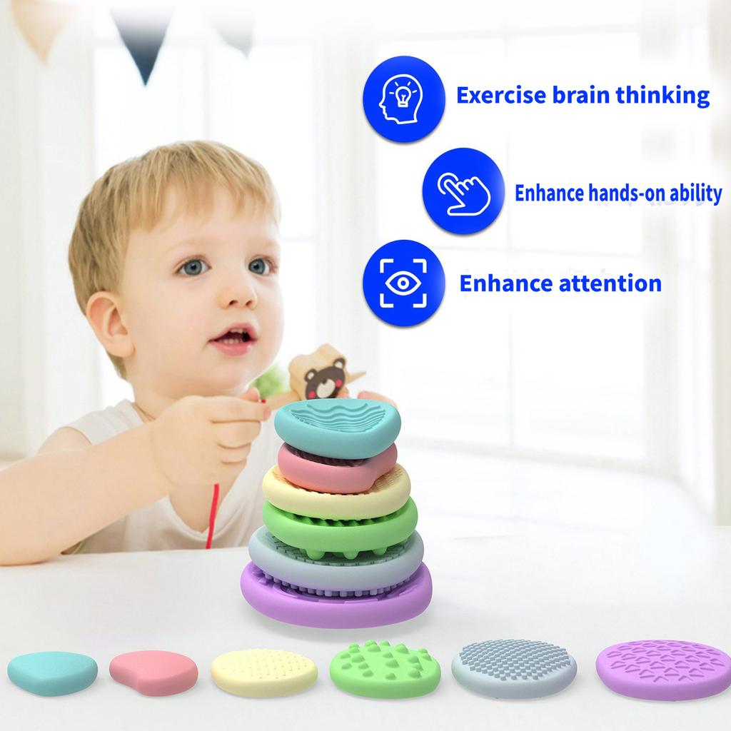 Kinder Sensorische Aktivität Stein Beruhigendes Spielzeug zum Stressabbau und bei Angstzuständen Neuheit Silikonstein Gadget Texturiert