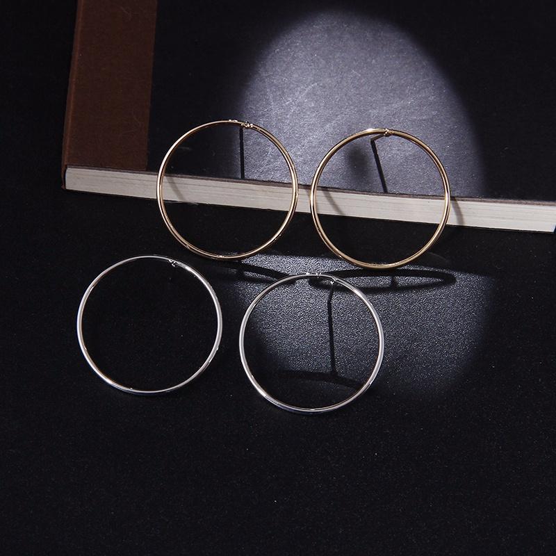 Korean Fashion  Big Round Circle Hoop Earrings for Women Geometric Ear Hoops Earing Brincos