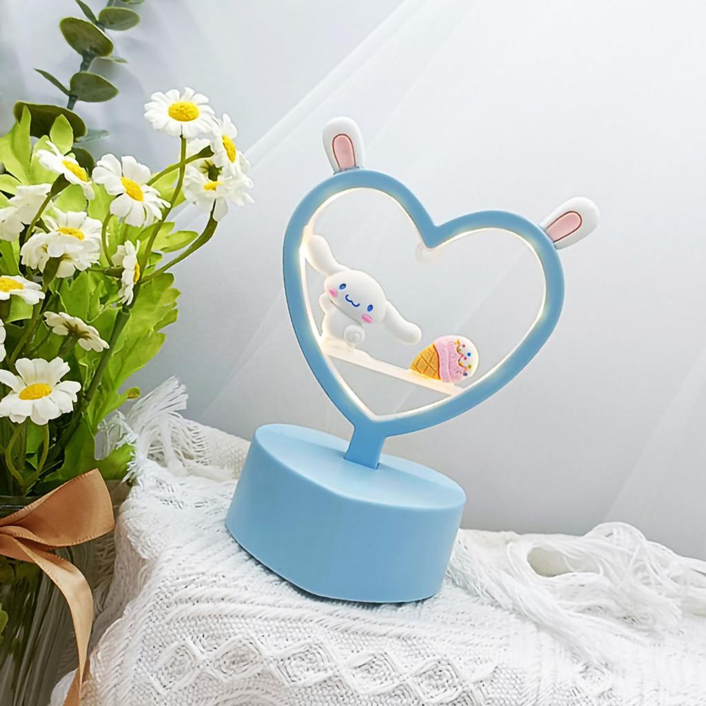 Desk Night Light Eye Protection Cute Rabbit Ears Decorative Beside Lamp for Children Room Nursery
