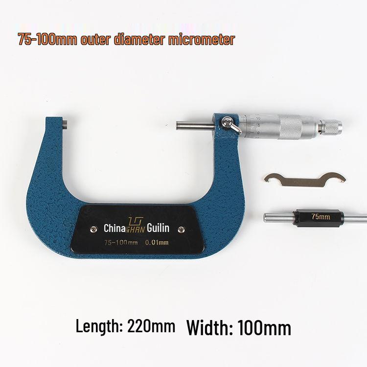 High Precision Outside Micrometer 0-100mm with 0.01mm Scale
