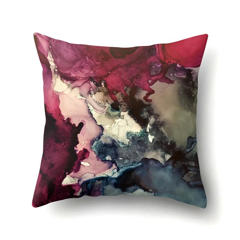 Nordic Modern Abstract Ins Style Polyester Pillow Case Car Decoration Home Printed Waist Cushion Pillow Case