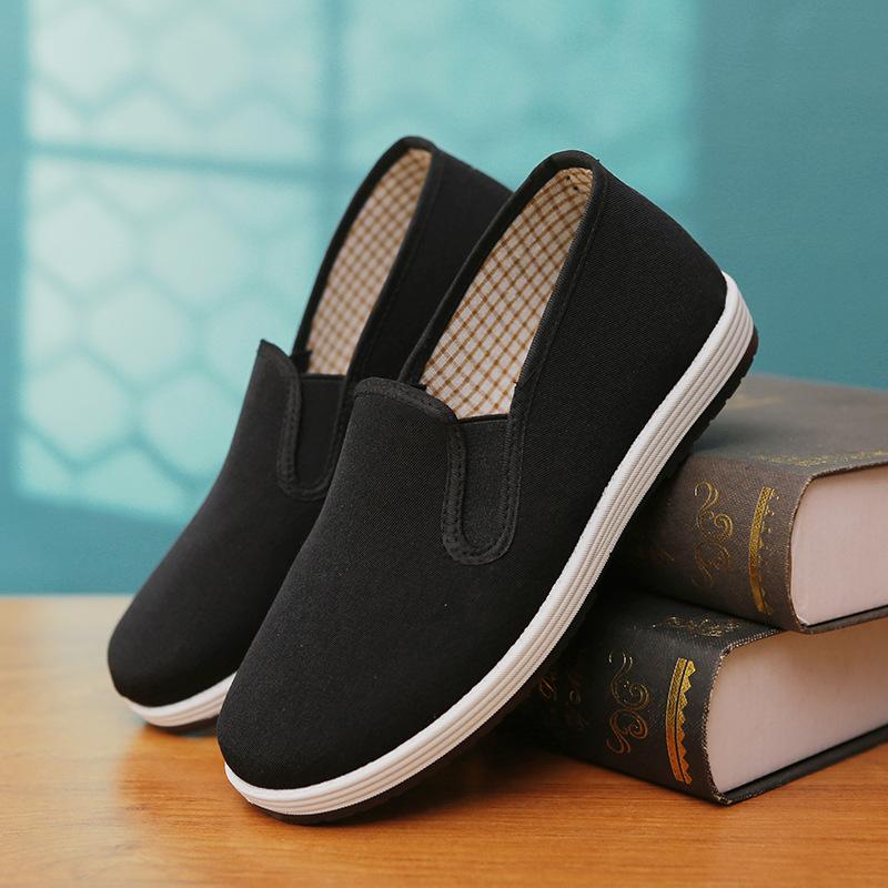 

Туфли из ткани Old Beijing мужские и женские вельветовые дышащие повседневные нескользящие износостойкие прогулочные на плоской подошве с одной педалью рабочая обувь с мягкой подошвой 38 чёрный